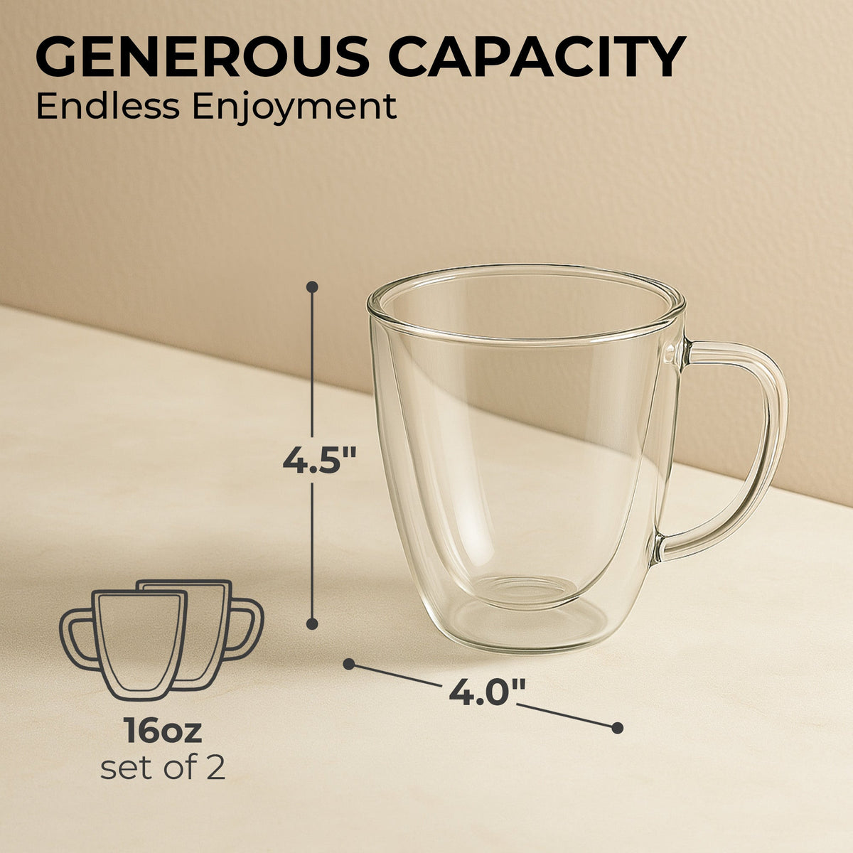 16oz Coffee Mug Set, KF4042